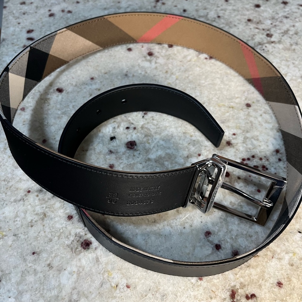 Burberry Black and Tan Men's Belt